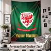 Wall Hanging Tapestry With Custom Name & Text, Wales Rugby Decorative Tapestry For Bedroom