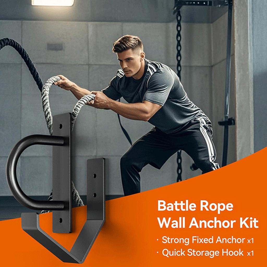Многоцелевой комплект для настенного крепления Battle Rope с якорем и крючком для хранения для организации домашнего спортзала и экономии места