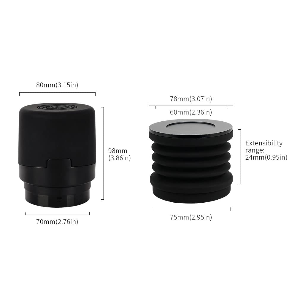 Coffee Grinder Single Dose Hopper Baratza Encore Coffee Grinder Silicone Bellows with Mental Lid for Residual Coffee Grounds Black