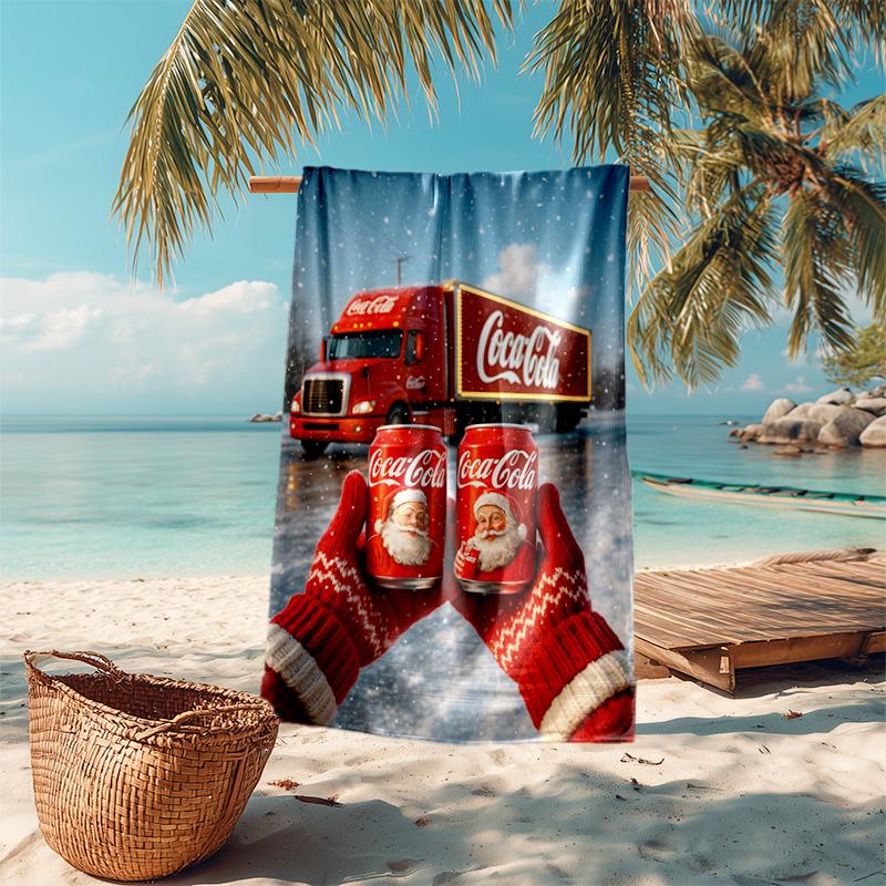 Christmas Gift Halloween Theme Bear Truck Coca Cola beach towel outdoor camping vacation swimming beach towel outdoor absorbent bath towel Y5