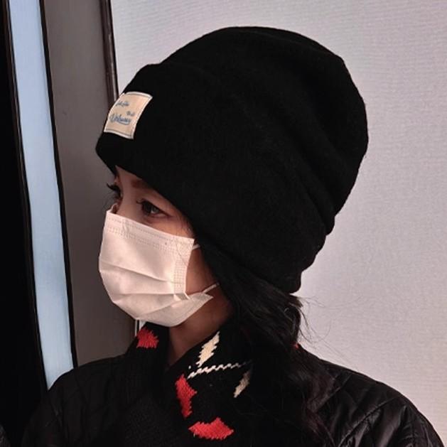 Корейская новая универсальная вязаная шапка из шерстяной смеси для женщин, осенне-зимняя, двухслойная, утолщенная, теплая, с защитой ушей, шерстяная шапка