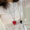 Titanium Steel Love Resin Pendant Necklace Temperament Ins Collarbone Chain Niche Simple Versatile Jewelry Women