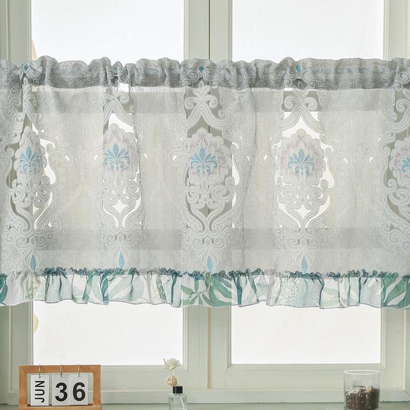 New Hollow Embroidered Curtains, Half Curtains, Coffee Curtains, Blocking The Ugliness, Piercing Rods, Door Curtains, Short Curtains, And A Cabinet
