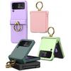Shockproof Matte Case For Samsung Galaxy Z Flip 4 5g Hard Pc Hinge Protective Cover With Ring Bracket For Samsung Z Flip4 Case