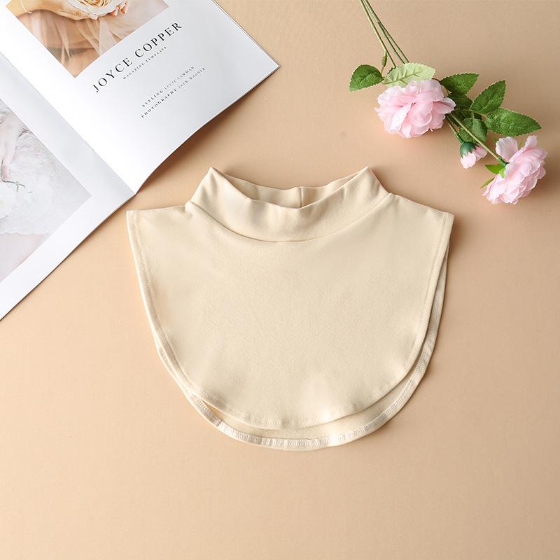 Поддельный воротник, универсальный повседневный внутренний артефакт, полувысокий воротник, защитный воротник из чистого хлопка, теплый воротник, закрывающий шею, средний воротник