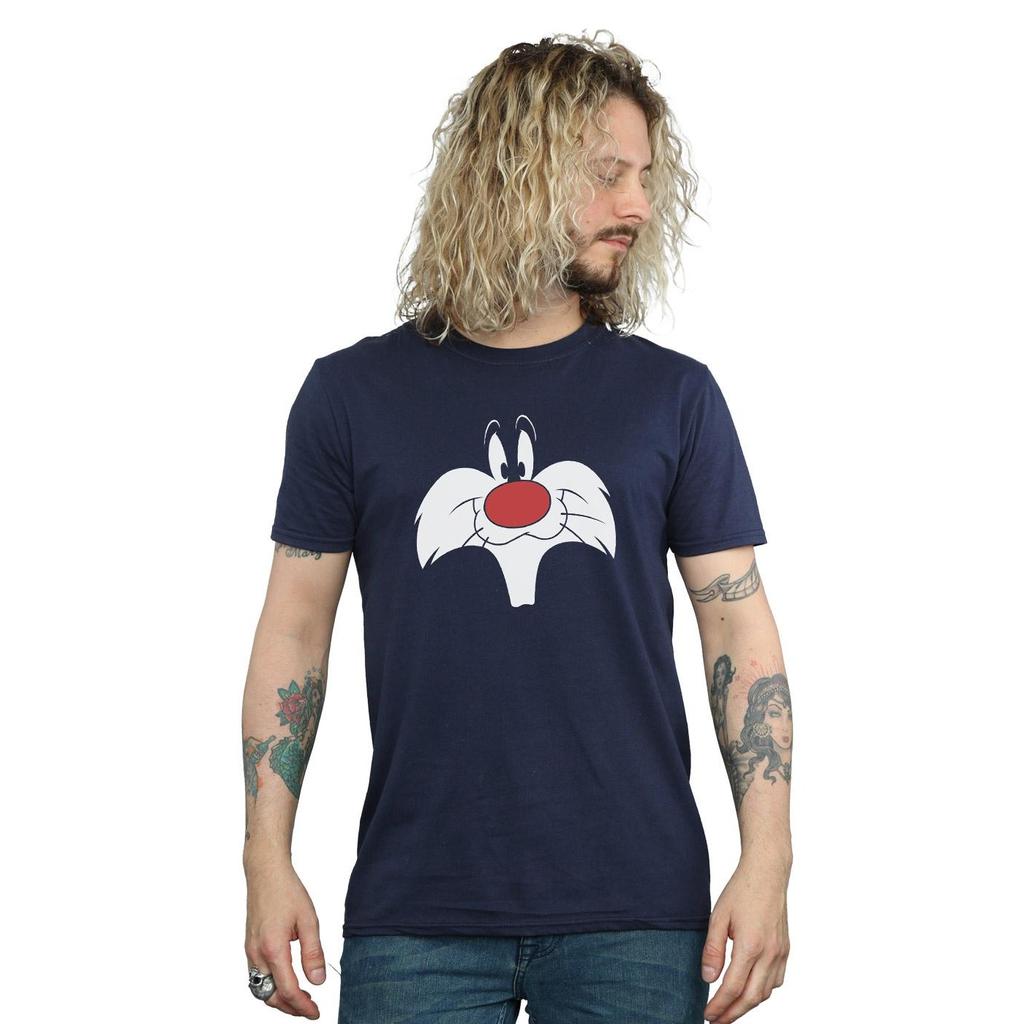 Looney Tunes Mens Sylvester Big Face T-Shirt