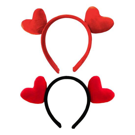 Повязка на голову с красным сердечком, легкий эластичный обруч для волос, повязка на голову на День святого Валентина, женский универсальный аксессуар для волос