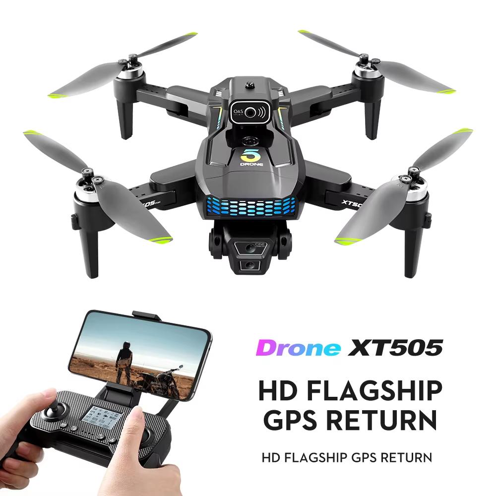Новый XT505 MAX GPS Дрон 8K ESC HD Двойная камера 5G WIFI FPV Оптический поток Избегание препятствий Бесщеточный двигатель Квадрокоптер Пульт дистанционного управления Самолет Игрушка в подарок