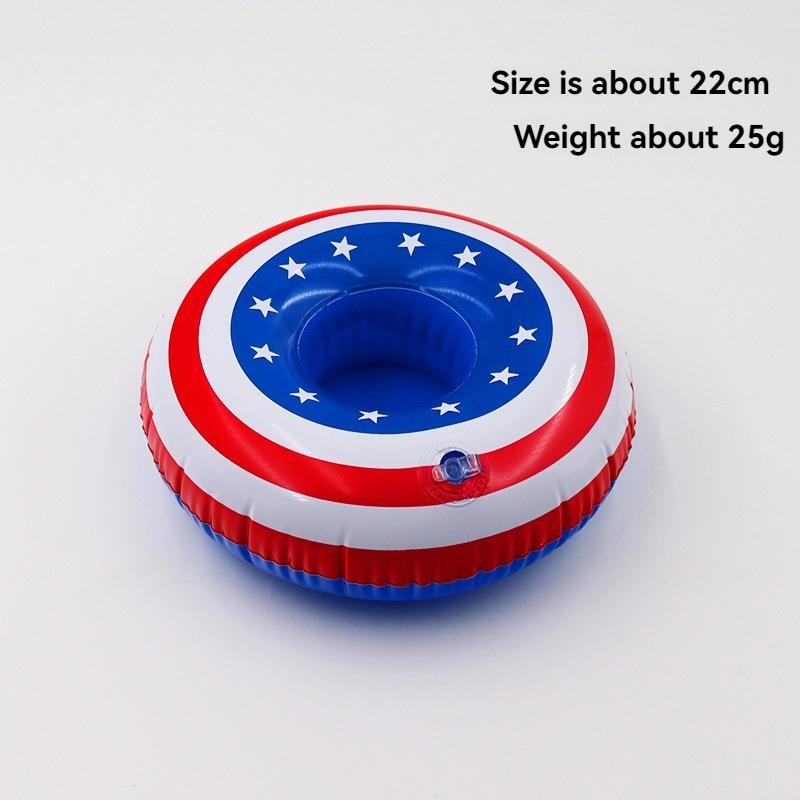 Надувной фламинго пончик лимон арбуз ананас краб сердечко подставка для стакана надувной водный костер