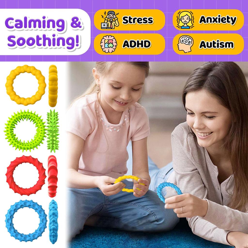 Детские игрушки для взрослых с сенсорной декомпрессией, эластичный силиконовый текстурный браслет