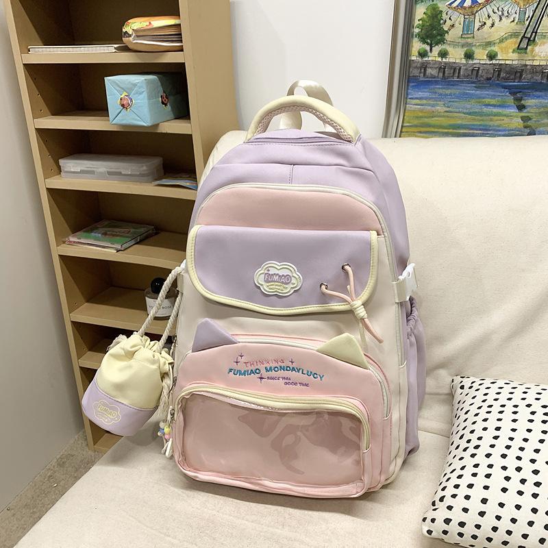 Школьная сумка высокая ценность ins стиль школьная сумка для девочек средней школы рюкзак для старшеклассников большая вместимость милый сумка для боли дофаминовый рюкзак