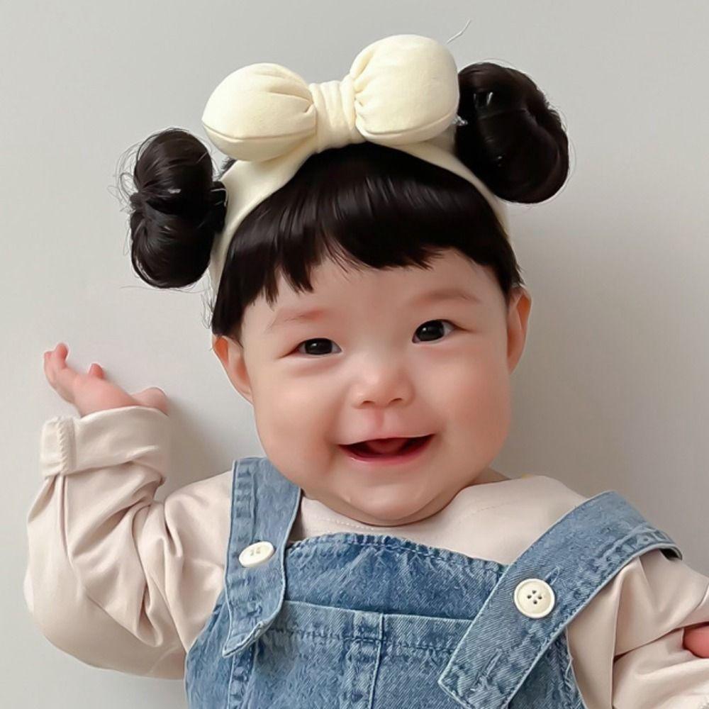 Милые детские резинки для волос парик хлопковые челки шиньоны повязка на голову детский накладной волос реквизит для фотосъемки