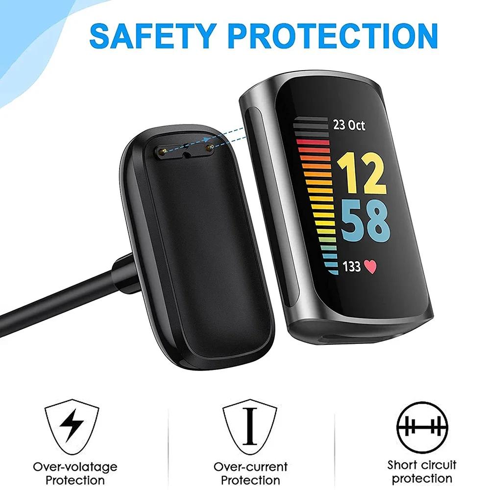 Магнитный USB-кабель для зарядки для Fitbit Charge 5 6 Fitbit Luxe Smart Watch Портативная док-станция для зарядки Адаптер Аксессуары