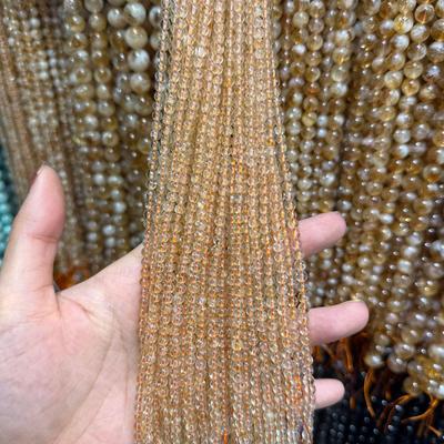 Натуральные желтые хрустальные бусины: Круглые нити для DIY украшений и аксессуаров