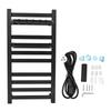 Электрическая вешалка для полотенец, черная, с регулируемой температурой, таймером и дисплеем, настенное крепление для полотенец