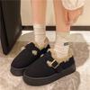 Fashion New 2024 Luxury Winter Women's Boken Shoes Plush Fashion Retro Bean Shoes Cotton Women's Flat Sole Slippers Platform Women Boots