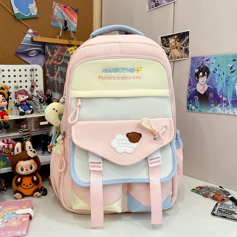Новый высококачественный, свежий и милый рюкзак, контрастная строчка, большая вместимость, для учеников средней и старшей школы