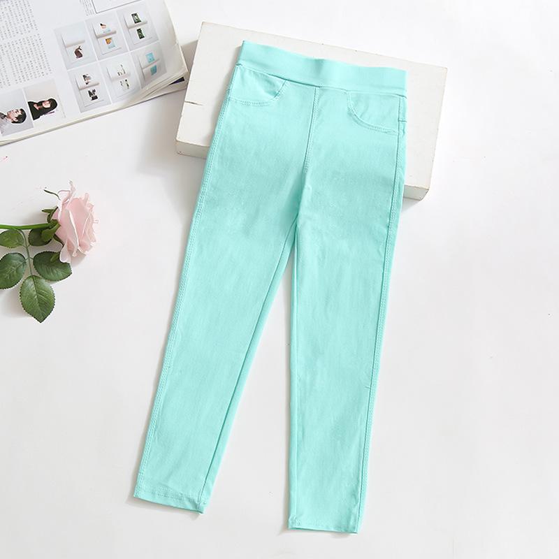 Girls' Pencil Pants Summer Thin Candy Color Children's Outerwear Leggings Tight Black