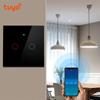 Tuya WiFi Smart Light Switch With Luxuray Glass Panel Touch Sensor Smart Wall Switch Voice Work with Alexa Google Home