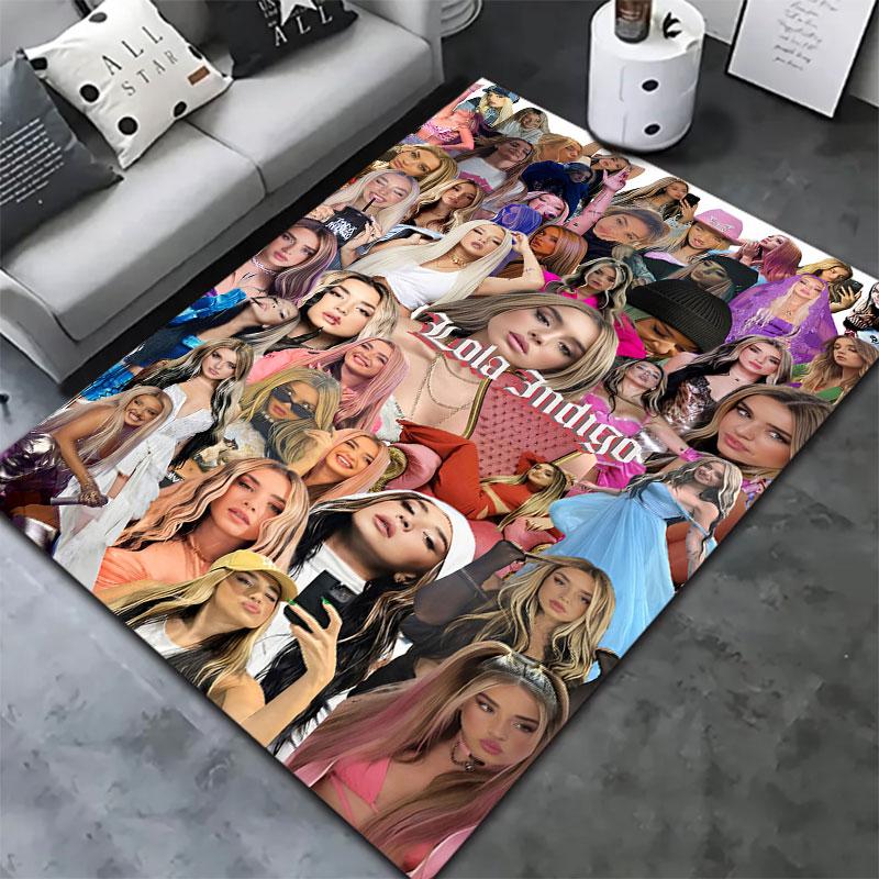 Lola Indigo Carpet Rug For Living Room Bedroom Home Sofa Decoration Kids Play Nonslip Floor Mat