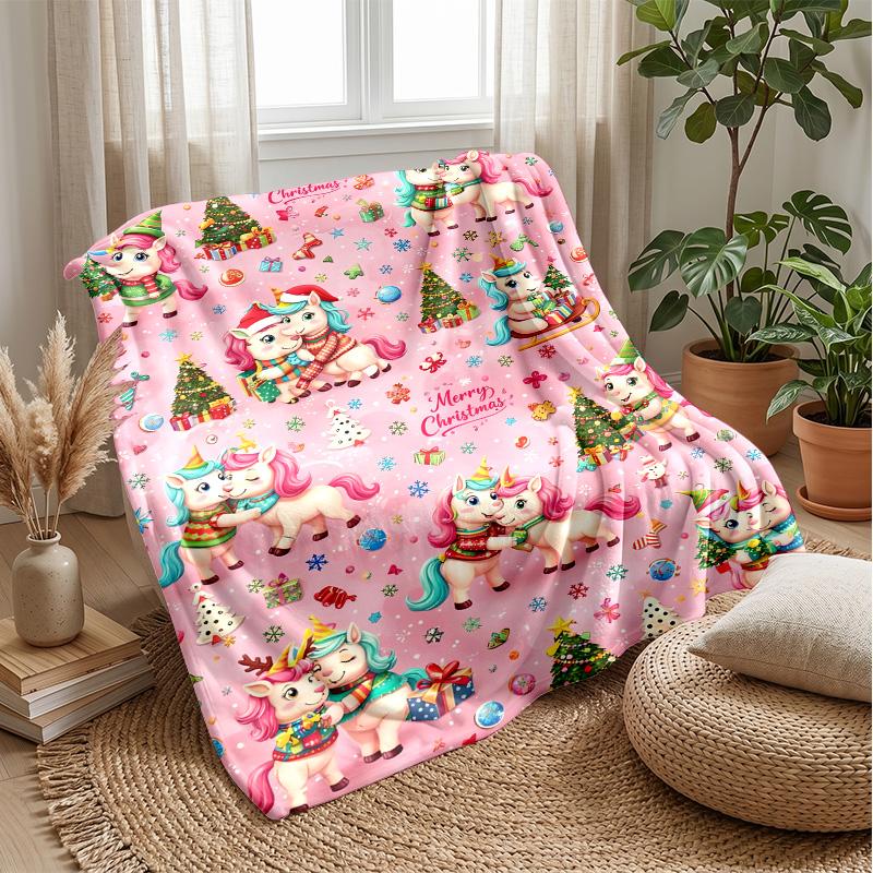Celestial Animal Gathering blanket Personalized Name Flannel Blanket Soft Cozy Plush Throw for Sofa Bed Lightweight Home Decor