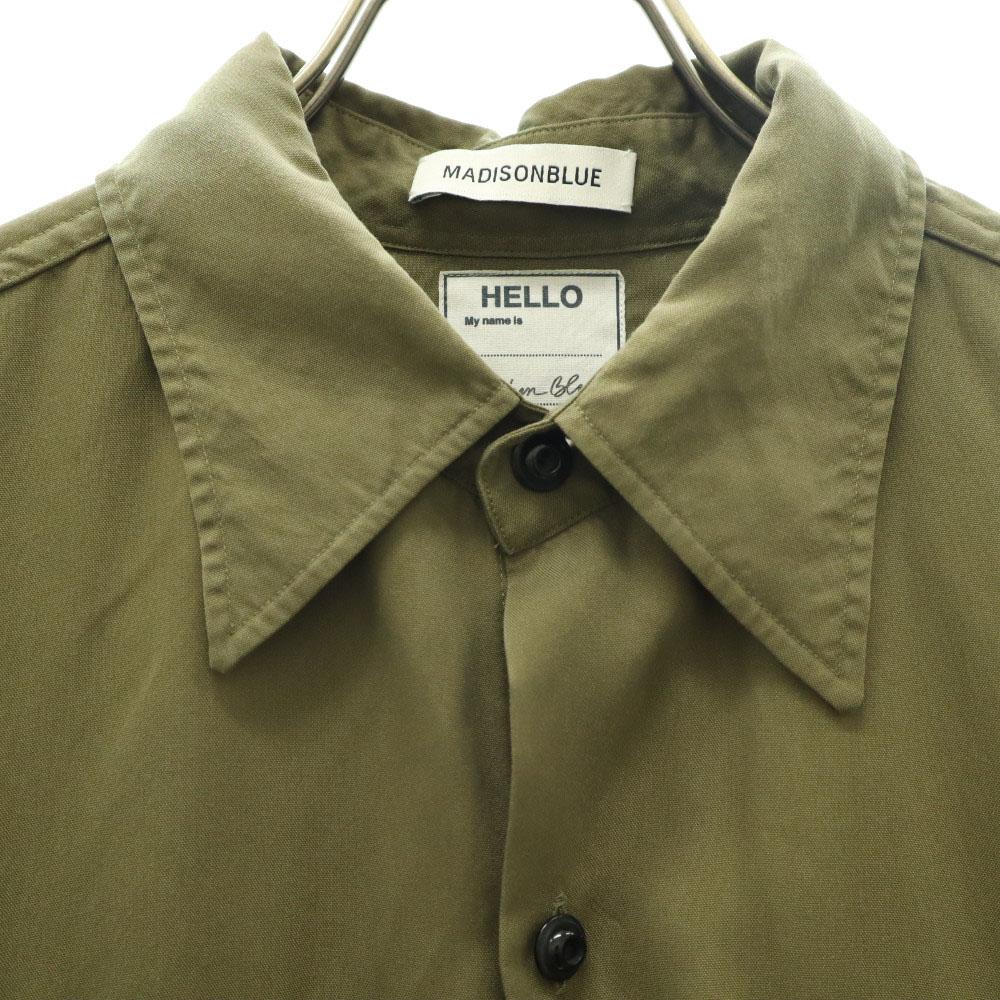 MADISON BLUE Рубашка с длинным рукавом M зеленая Накладной карман на пуговице Женская Б/у