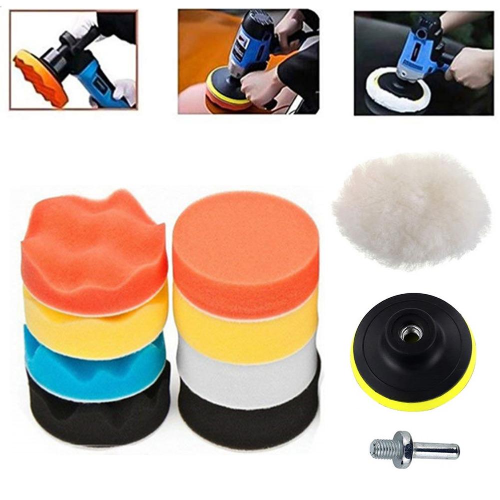 Автомобильный полировальный диск 1/11 шт./комплект самоклеящаяся полирующая губка для полировки воском 3-дюймовый шерстяной полировальный диск для автомобильного полировщика адаптер для дрели