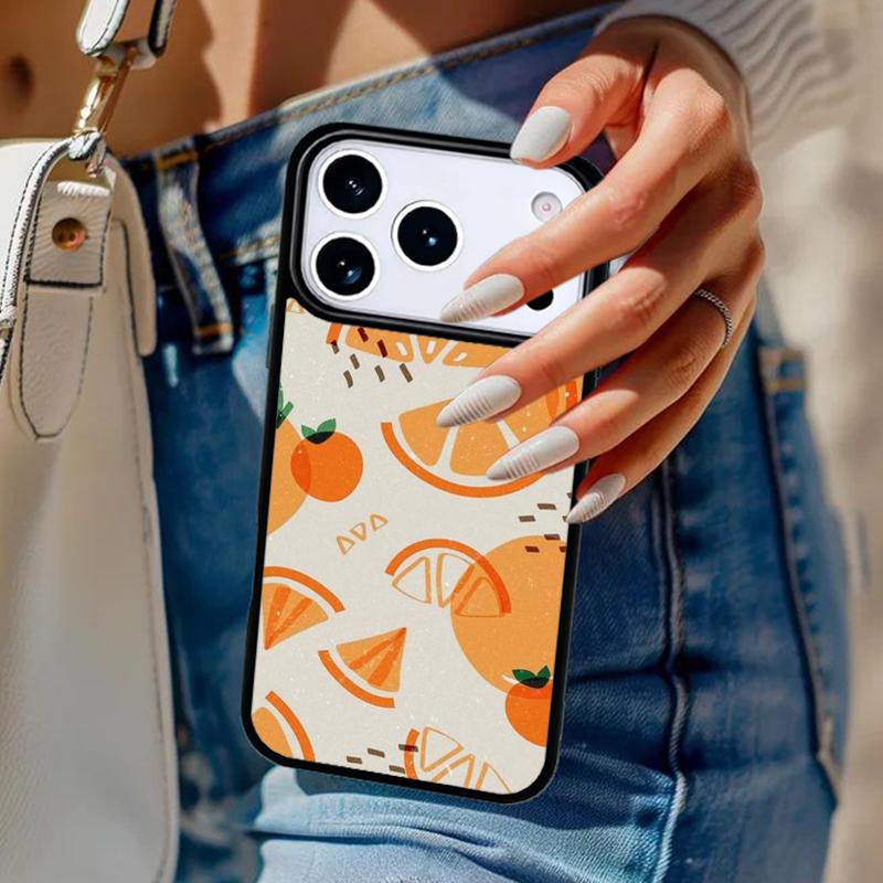 Orange Pattern Phone Case For iPhone 17 Air 14 15 13 12 Max Cover For Apple 16e 11 Pro Max Plus Coque