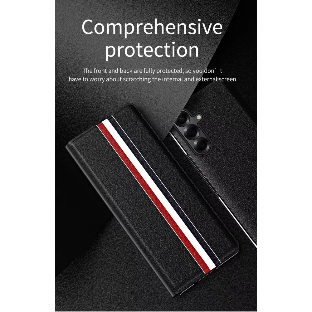 Роскошный кожаный чехол-подставка с держателем для карт для Samsung Z Fold 7 Galaxy Z Fold 7 6 5 4 3 Защитная крышка