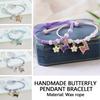 Rinhoo Fashion Handmade Purple Butterfly Flower Bracelet Bangle Sweet For Women Animal Charm Je P6I5