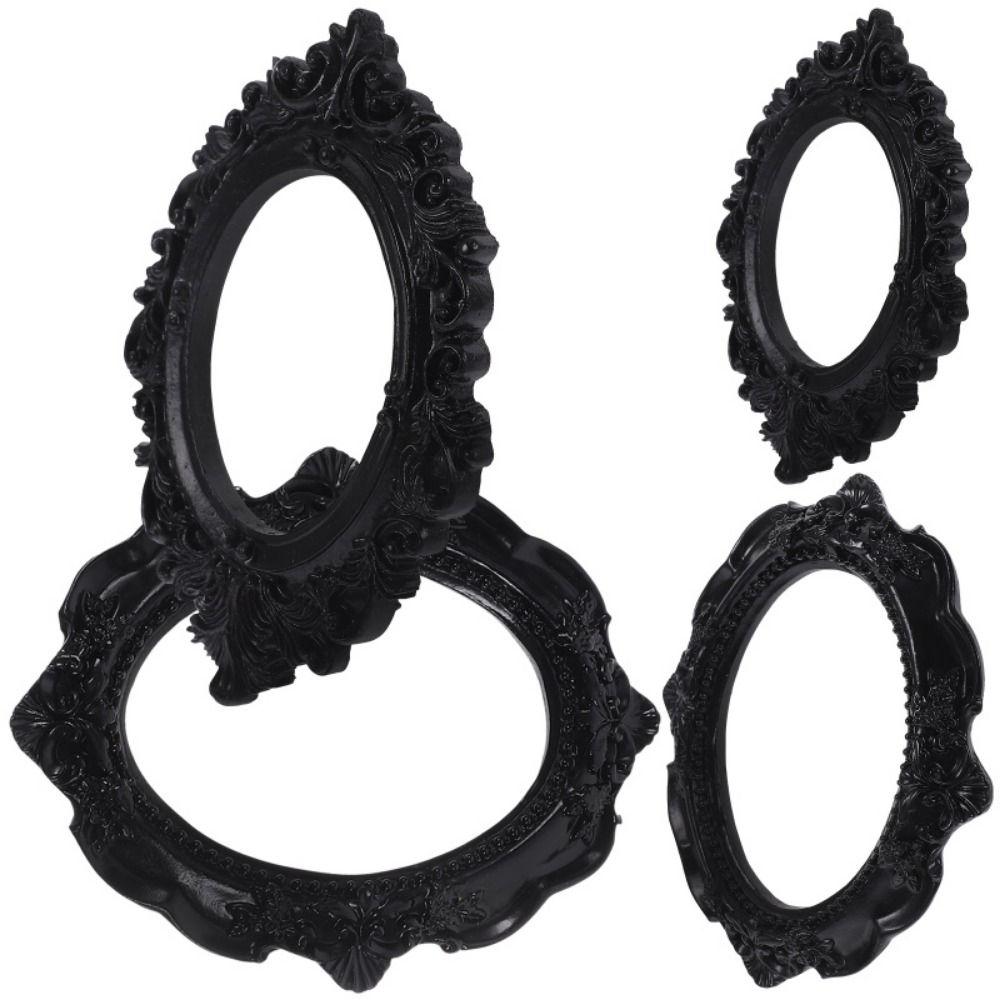 Black Vintage Picture Frame Resin Craft Wall Hanging Photo Frame Resin Frame Miniatures  Photo Prop