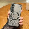 Тонкий матовый магнитный чехол с принтом маленькой ромашки для Samsung S24 FE S23 S22 Ultra S21 A55 A15 A54 A35 A34 A14 A52, противоударный, для MagSafe, прозрачный чехол для телефона
