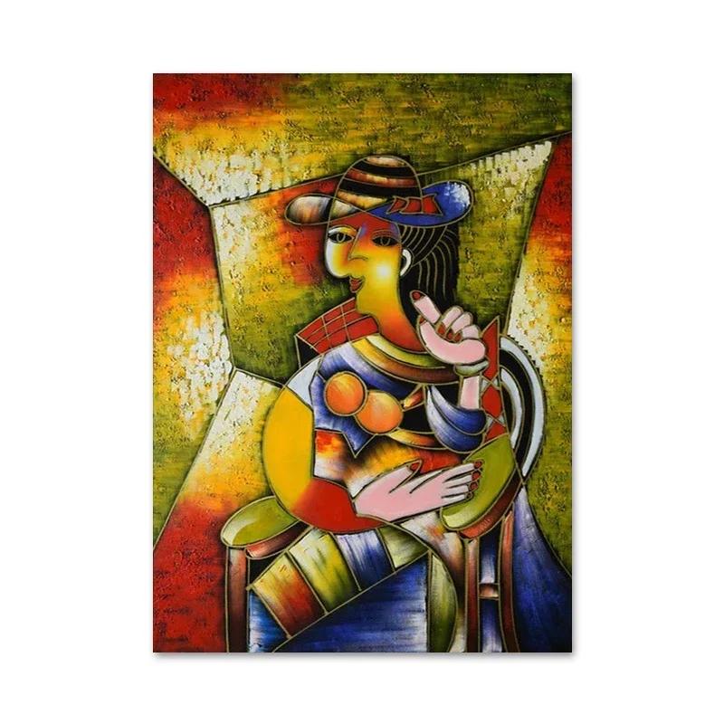 Знаменитая холщовая картина Пикассо Абстрактные граффити Фигура Постеры Принты Настенное искусство Картины для гостиной Украшение дома