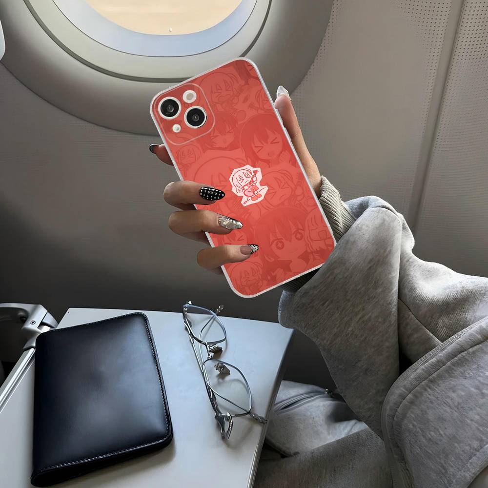 Anime Bocchi The Rock Phone Case For IPhone 17 16 15 14 13 11 12 Pro Max 16 Plus Transparent