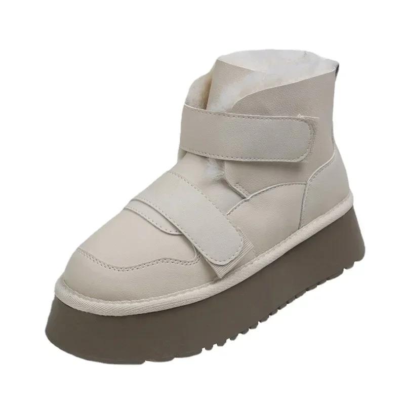 2024 Брендовая женская обувь Короткие плюшевые женские сапоги Модные пошивочные повседневные ботинки Женские горячие продажи Круглый носок Теплые зимние сапоги