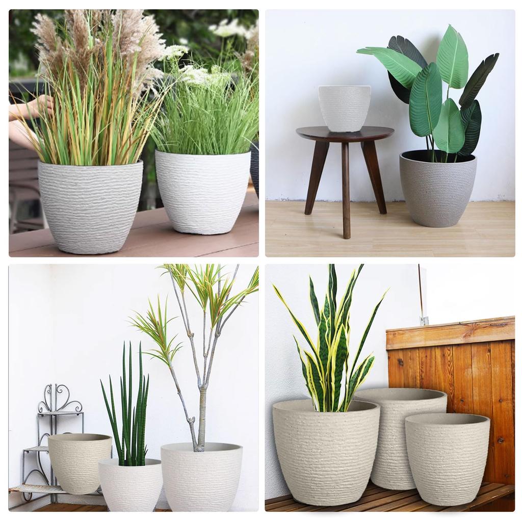 DADAGUAI Кашпо для комнатных растений со средним цветочным горшком Стильное с дренажем для помещений и улицы Круглое цветочное пластиковое блюдце, Размер, Утолщенное,