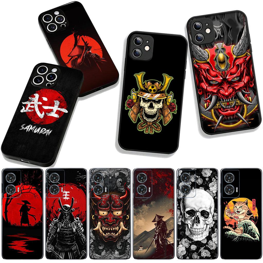 Cover for Apple iPhone 16 15 14 Plus 13 12 Mini 17 Pro Max + ProMax 16E Air 16+ 15+ Case Japan Samurai Skeleton Skull Ninja