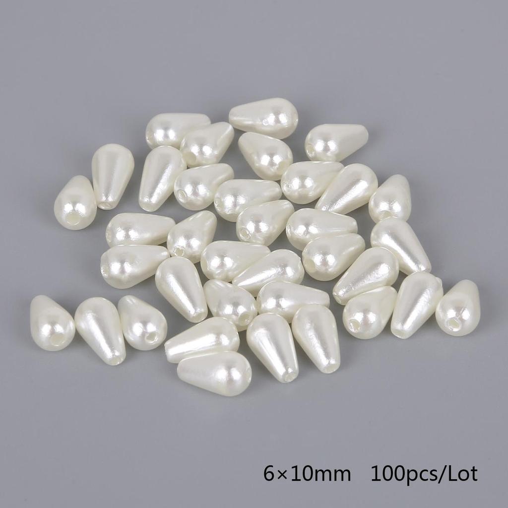 50-100 шт. ABS искусственный жемчуг акриловые рисовые бусины с двумя отверстиями для изготовления модных ювелирных изделий DIY ожерелье браслет