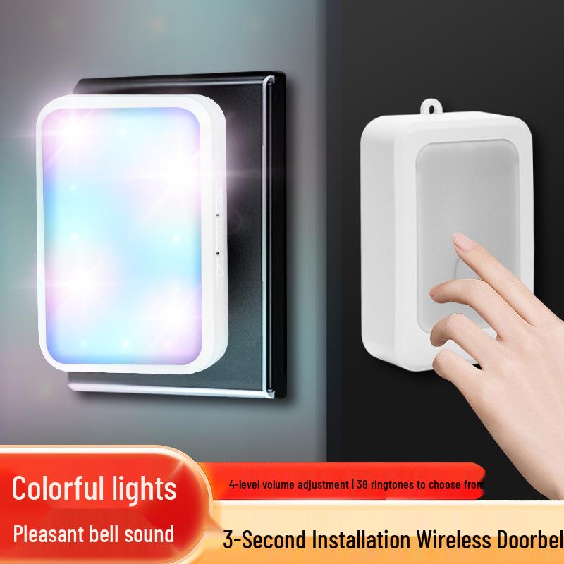 Электронный мигающий дверной звонок для глухонемых пожилых людей с пультом дистанционного управления и семицветной подсветкой