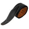 Genuine Leather Padded Black Guitar Strap for Electric Acoustic Guitar Bass Adjustable Belt Widen and Soft