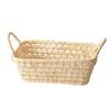 Beige Storage Basket Corn Husk Rectangle Square Sundries Organizer Box Candy Snacks Tea Room Display Basket Home Shop Hotel