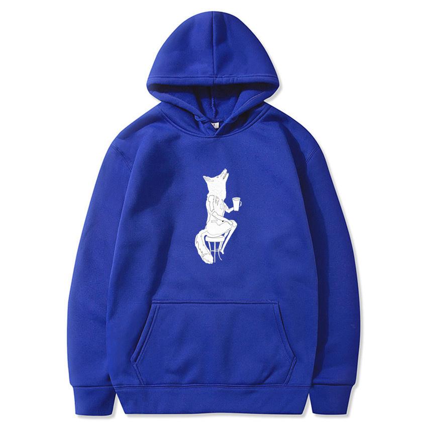 Fox Tea Art Print Sweatshirt Pullover Hoodie Hip Hop Sweatshirt Winter Oversized Hood Men Sweater Popular