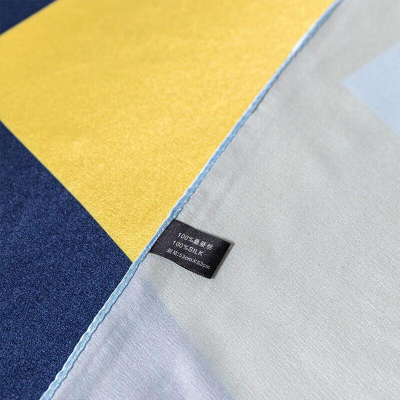 Hengyuanxiang 100% Mulberry Silk Geometric Square Scarf