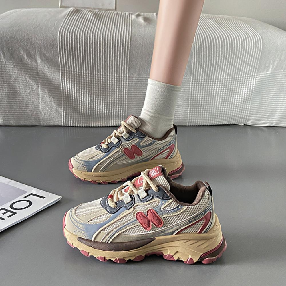 Повседневная обувь на шнуровке в тон цвета Дышащие кроссовки для бега Женские спортивные универсальные туфли для папы