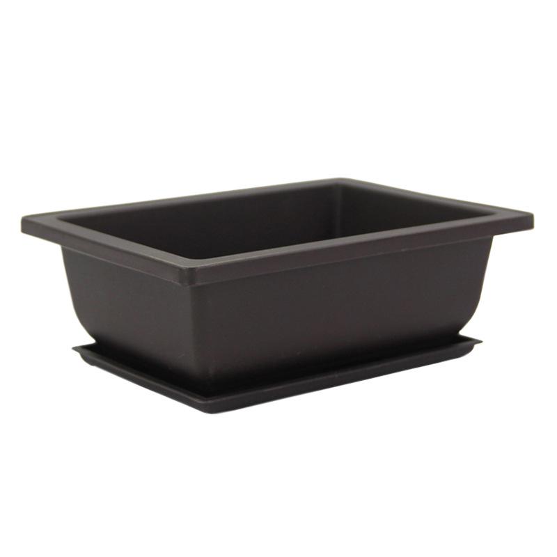 Rectangular Purple Clay Imitation Bonsai Flower Pot for Small Succulents