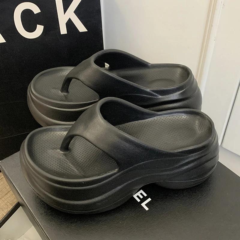 Fashion 2025 Fashion Women Platform Flip Flops Summer Beach Non Slip Thick Bottom Slippers Woman Clip Toe Wedge Sandals Outdoor Slides