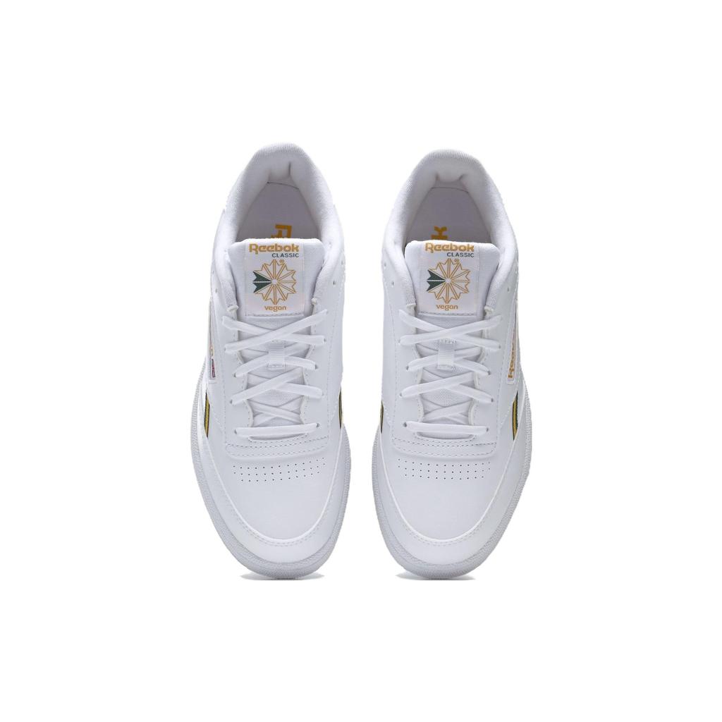 Reebok Club C 85 Vegan White Green Gold Мужские кроссовки Обувь-белый студенческий-золотой Темно-зеленый GY7154