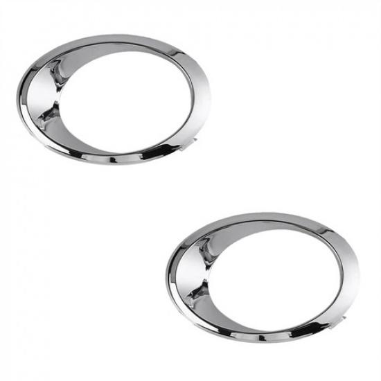Chrome Bumper Fog Light Trim Ring Bezel LH & RH Side For 2013-2016 Ford Fusion