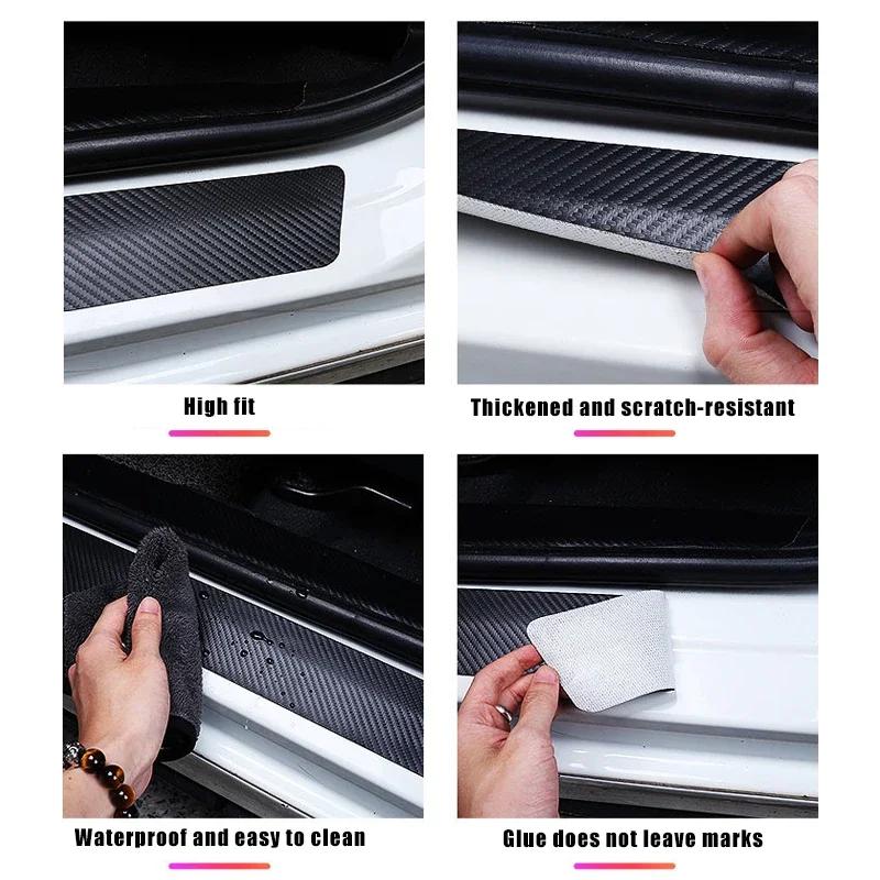 AUEVJ1 Car Door Sill Scratch Resistent Stickers Threshold Pad for Volkswagen VW Rocco Rline Golf 6 7 CC Tiguan GTI Polo Passat Scirocco