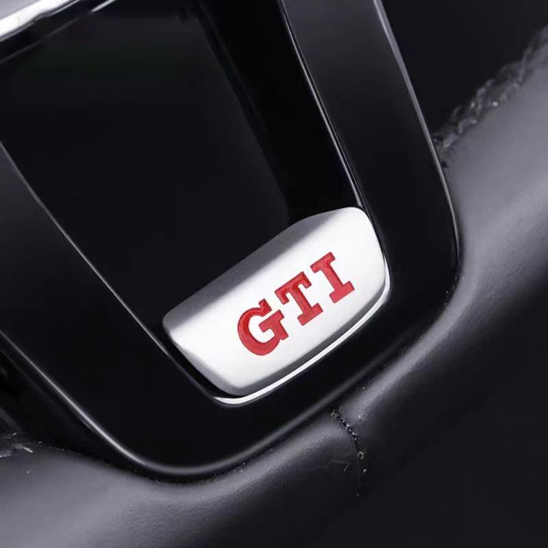 EFG1 Volkswagen Car Steering Wheel Accessories Metal Stickers For VW GTI Polo Golf MK7 Passat B8 Tiguan Jetta T-ROC Touareg Touran CC